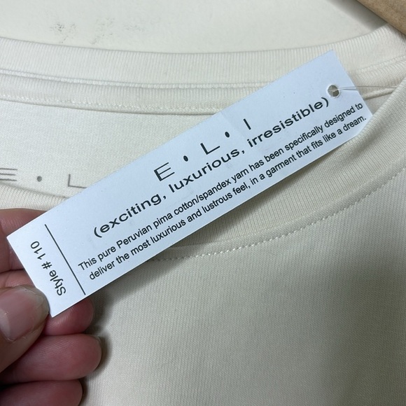 E•L•I (exciting luxurious irresistible) NWT Ivory Peruvian Pima Cotton Spandex 3 - Picture 7 of 11